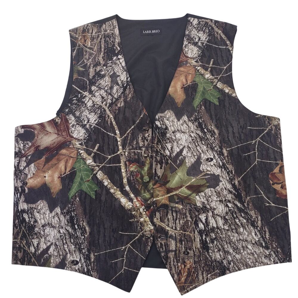 Larr Brio Mossy Oak Camo Tuxedo Vest, Size XL